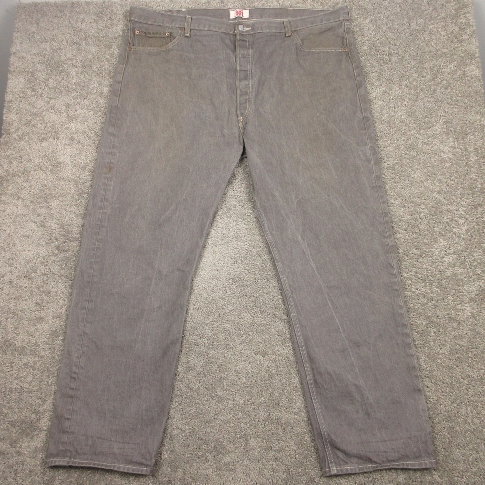 Vintage Levis Jeans Mens 46x32 (Tag 36x34) Gray 501 Button Fly Denim Pants Y2K‎